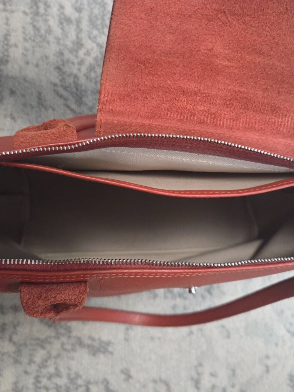 LONGCHAMP Le Pliage City Tote Med Shoulder Bag Terracotta Orange - Picture 4 of 4